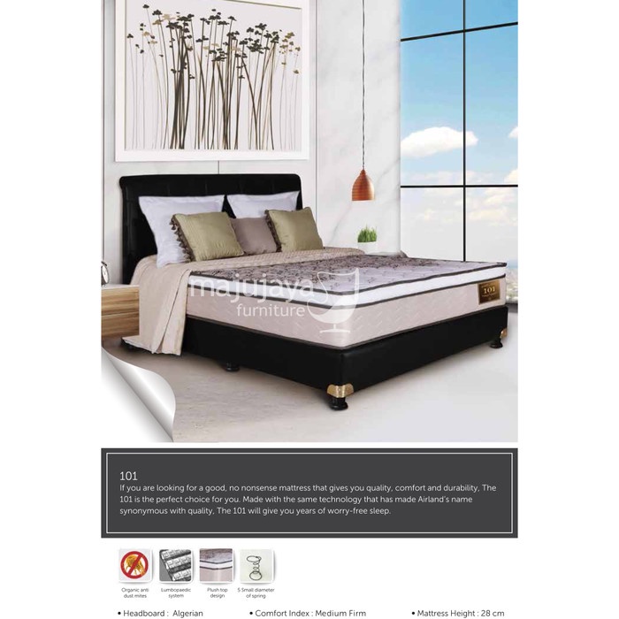 Fachriagro- Airland 101 - 180X200 / 100X200 Kasur Springbed - 120 X 200, Cokelat