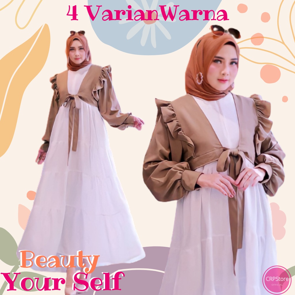 Gamis terbaru2022 baju Gamis lebaran 2022 fashion muslim model gamis wanita cewek jumbo terbaru kekinian murah adem A10