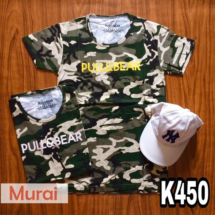 K450 - Kaos / Tumblr Tee / T-Shirt Wanita / Cewek Army Pull&Bear Ke903