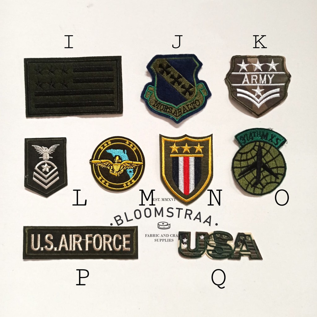 Patch Bordir Air Force Army embroidery aplikasi bordir emblem tentara