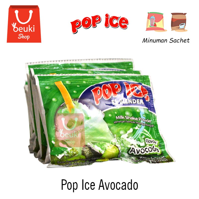 

Pop Ice Es Blender Milkshake Powder Rasa Avocado Seger Nikmatnya - 10pcs x 25gr