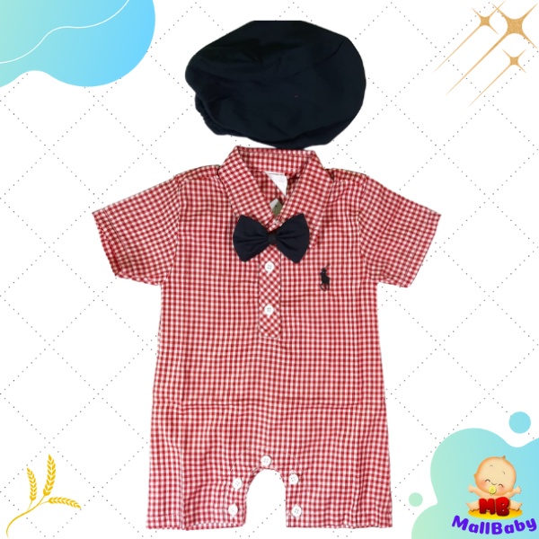 Baju Bayi Laki Laki Romper Jumper Bayi Lucu Polo Square