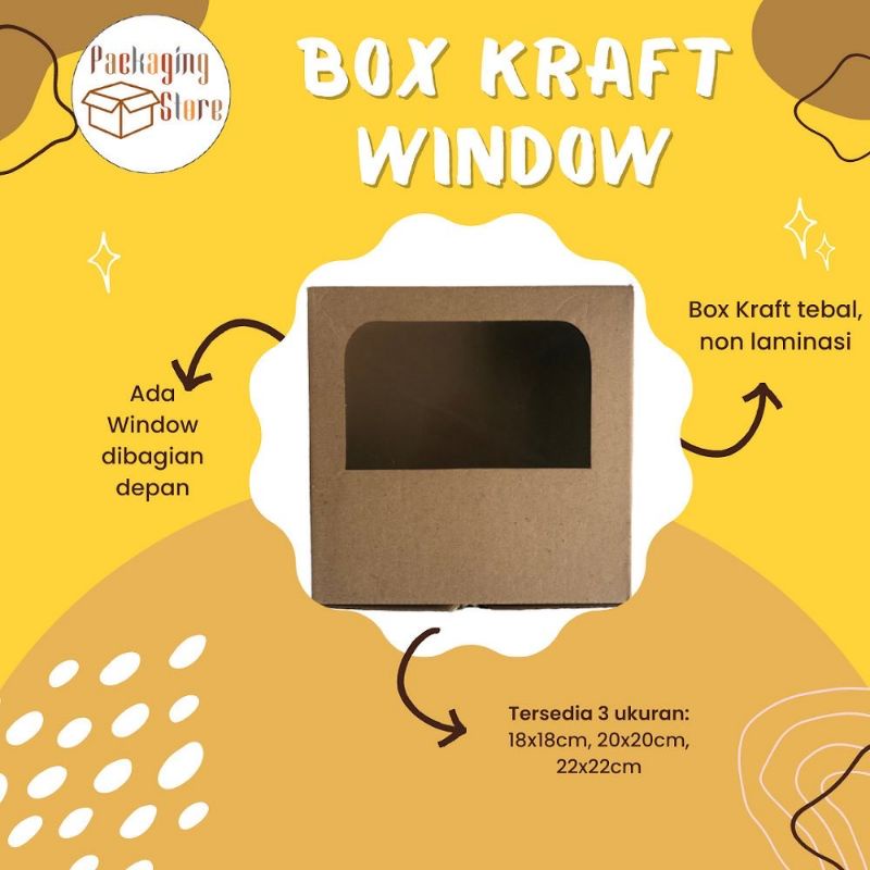 

Box Kraft Window 22cm/ Box Makan Window 22x22cm