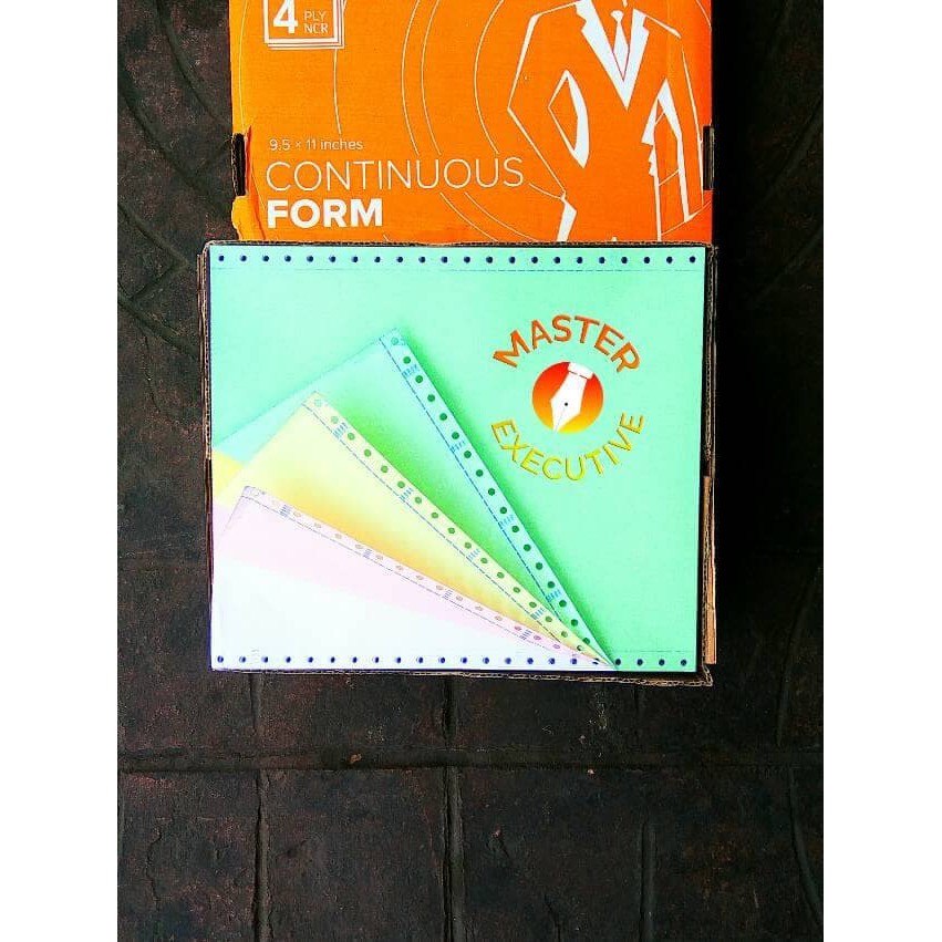 [Dus] Paperline Kertas Continuous Form HVS 4 Ply 9.5 &quot; x 11 &quot; K4 Warna - Khusus Go-Send Bandung.