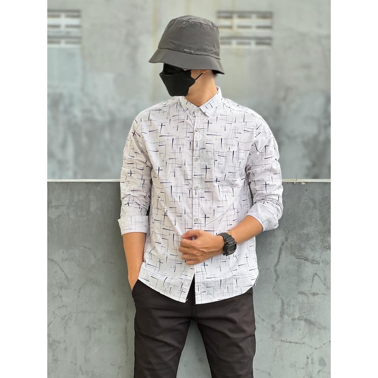 AMSPRO kemeja pria / kemeja casual / kemeja motif / kemeja kantor / kemeja kerja Pj-011