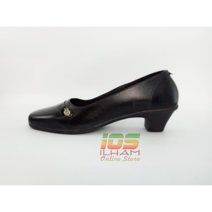 TOG Sepatu Pantofel Guru Kerja Kantor Hak 4cm Size 37-40 Hitam