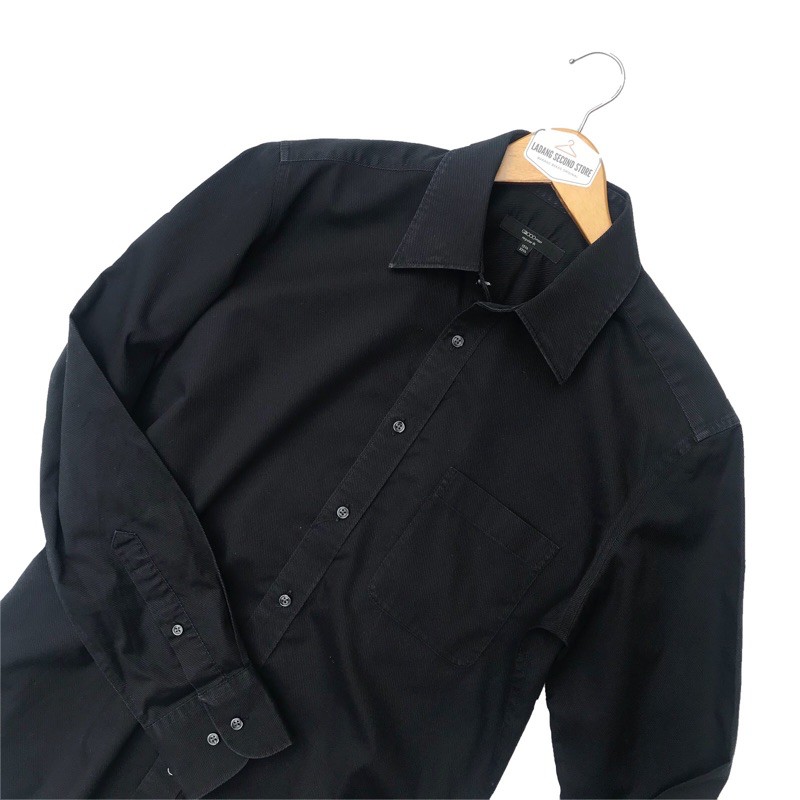 G2000 Original Kemeja Lengan Panjang Pria Hitam Second Branded Thrift
