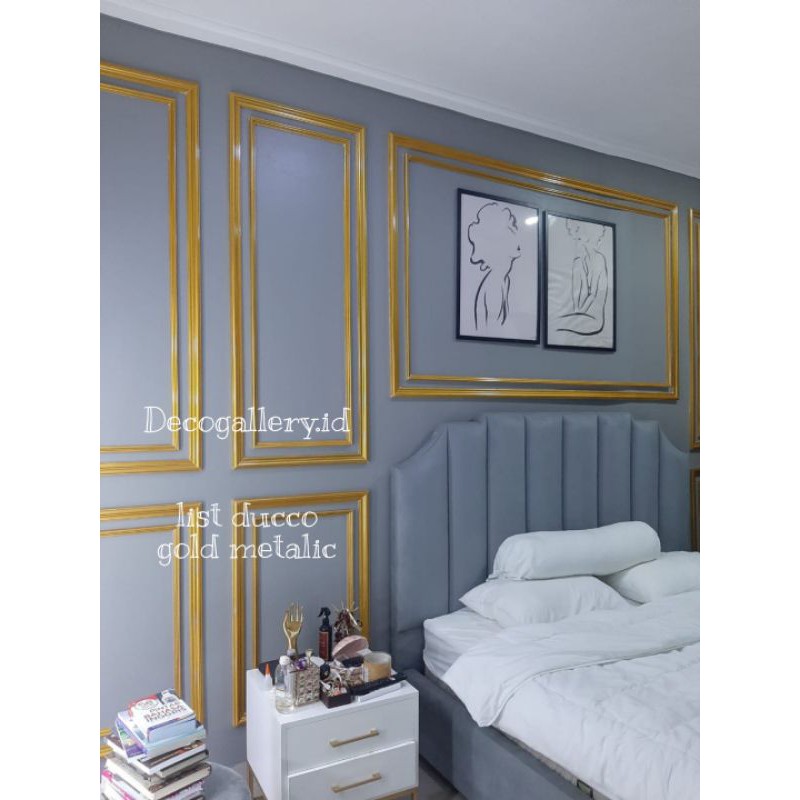 wall moulding pemasangan kayu list plank profil wainscoting bukan wallpaper
