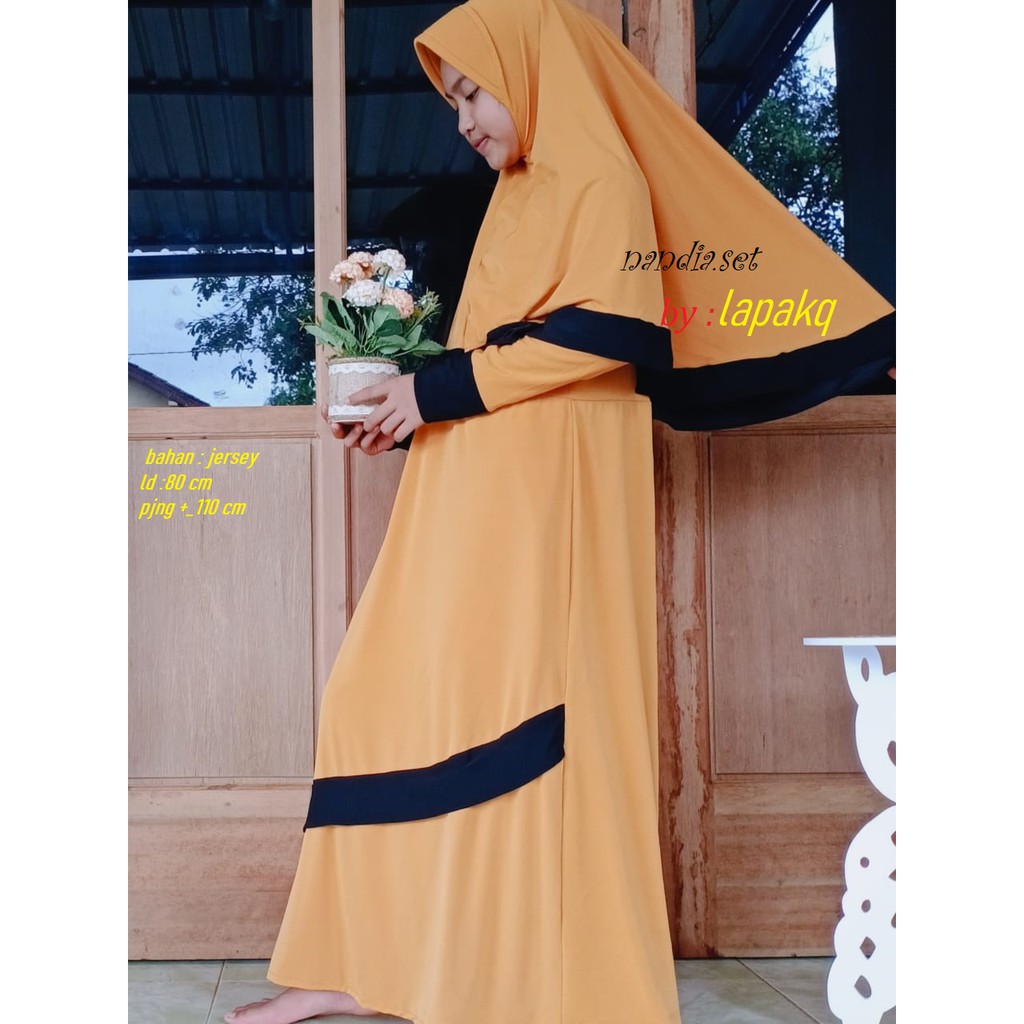 Gamis NANDIA set jersey gamis remaja gamis Tanggung baju gamis muslim SYARI Usia 8-14Tahun