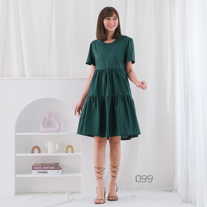 Dress katun 099/Dress santai/Dres pergi/Dress jalan