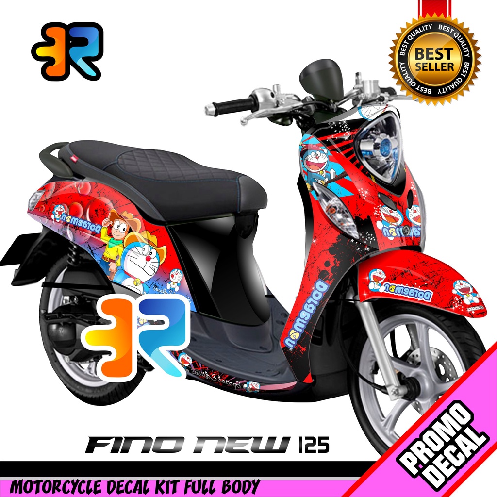 Decal Motor Fino New 125 Desain Doraemon Type 2 Sticker Full Body