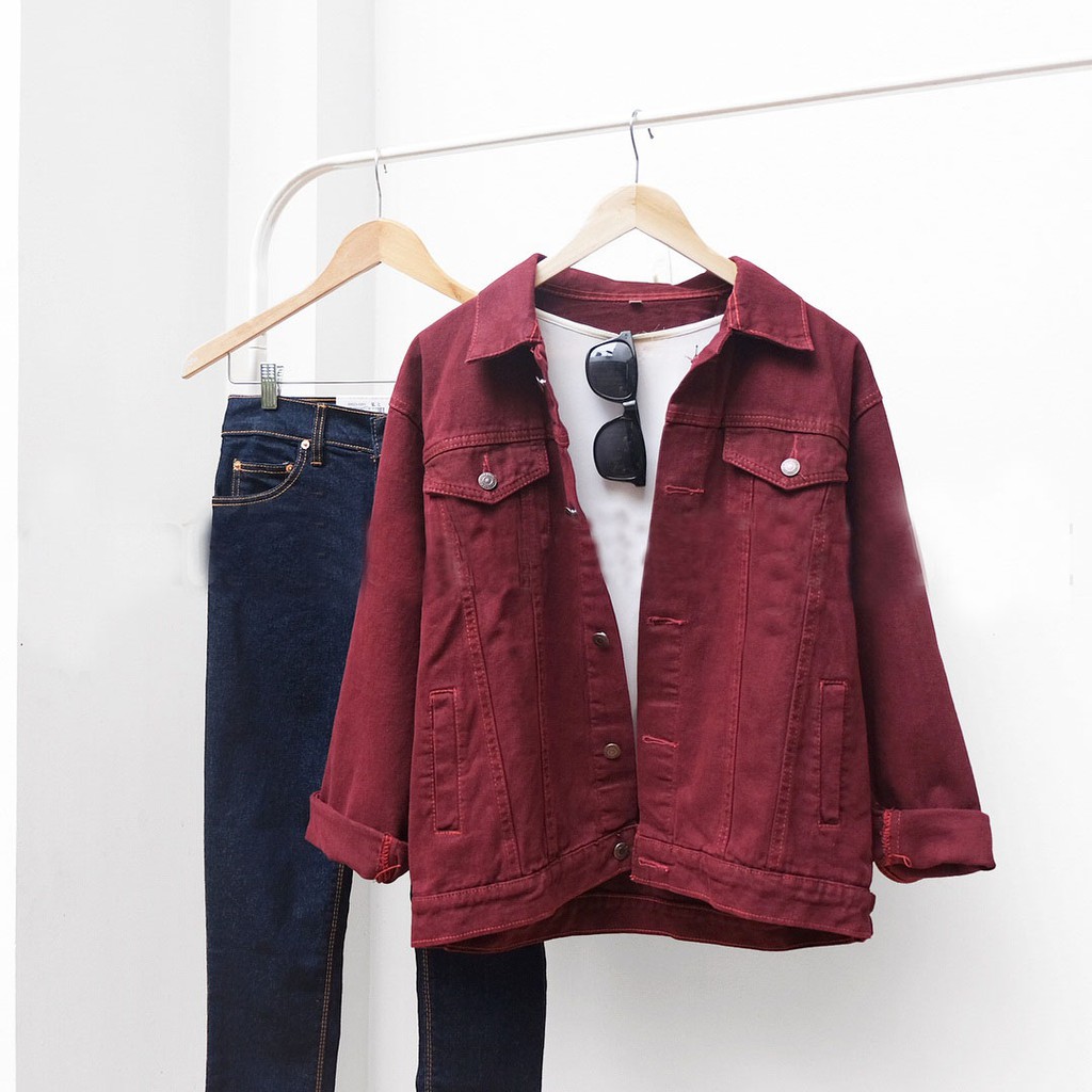 Jaket Levis Maroon Wanita/Jaket Maroon Pria/Levis/Jaket/Jeans/Biowash/Bioblitz/Garment/Pria