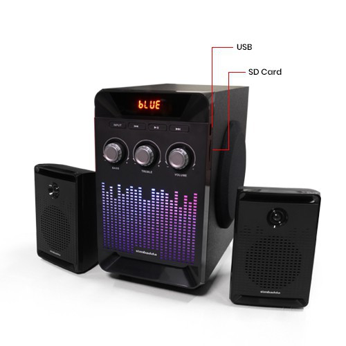 Speaker Bluetooth Simbadda CST 6000N+ Subwoofer Bass Power LED Display RGB Light