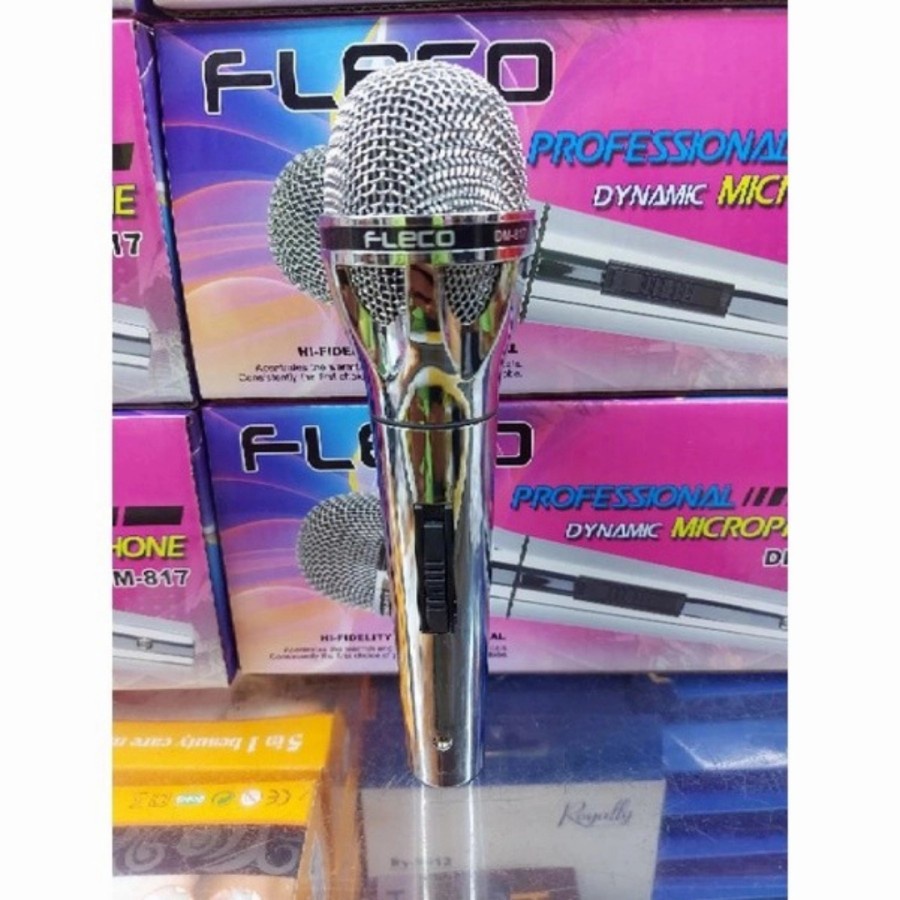 Microphone Fleco DM-817 Mic Kabel Bisa Untuk Karaoke Dan Acara Bahan Stainless Steel