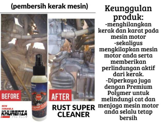 Cairan pembersih kerak mesin Pembersih karat mesin Clean Texs 60ml