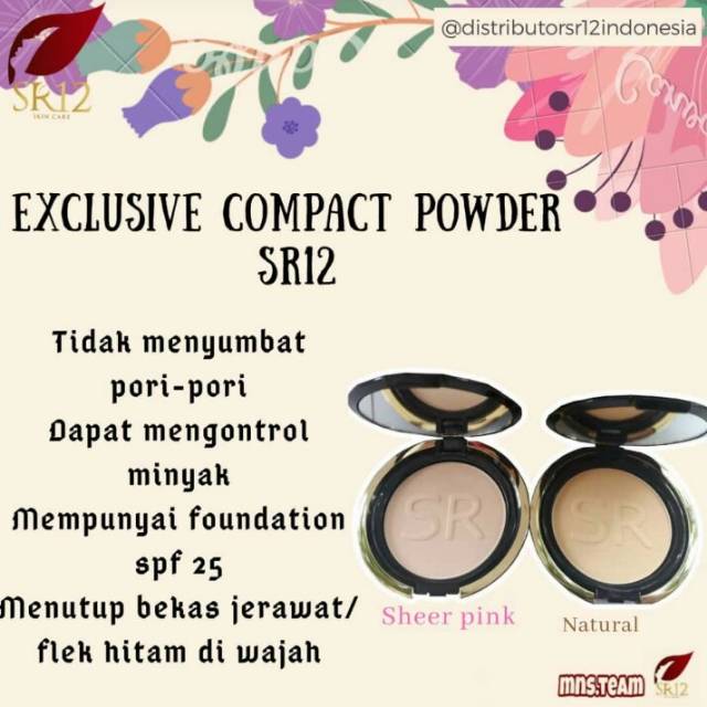 BEDAK ANTI LUNTUR EXSLUSIVE COMPACT POWDER SPF 15++ ORI SR12