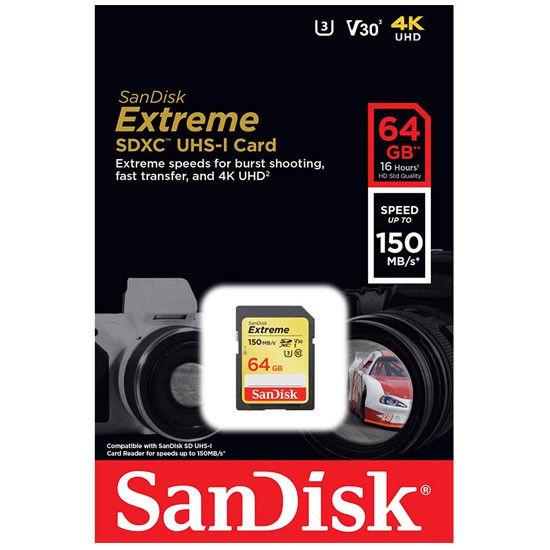 Sandsik Extreme SDXC UHS1 150MB/s 64GB