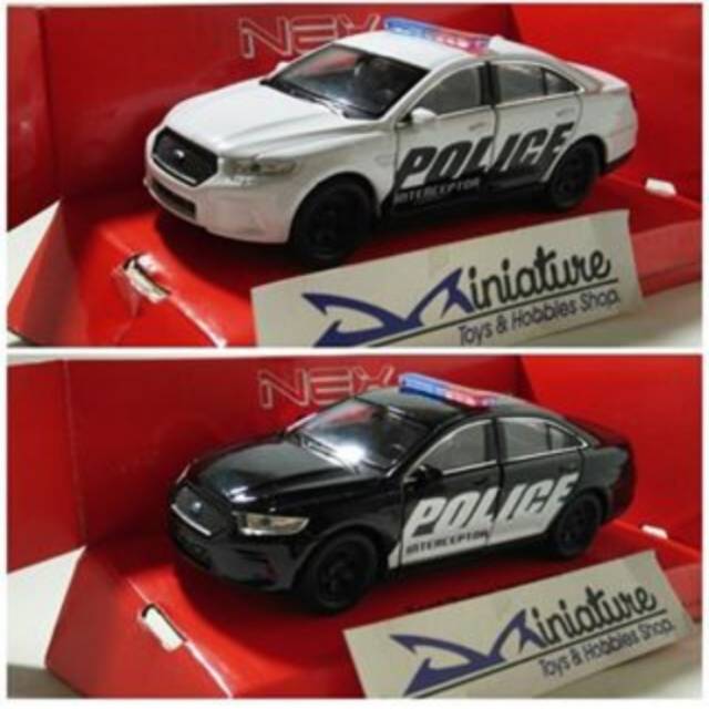 Miniatur Diecast mainan mobil merk Welly skala 34 Ford Police Interceptor