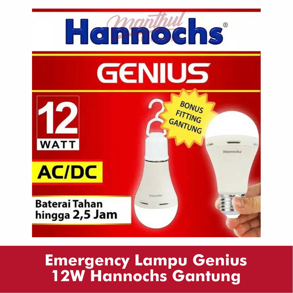 Emergency Lampu Genius 12W Hannochs Gantung