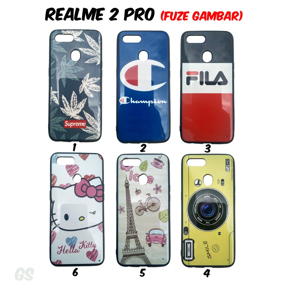 Casing Fuze  Gambar OPPO REALME 2 Pro Brand Case Universal Cowok Cewek Motif Kartun