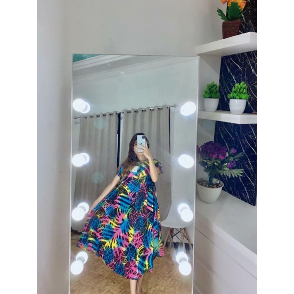 daster jumbo motif batik lengan pendek bahan rayon adem busui dan ibu hamil ld 120