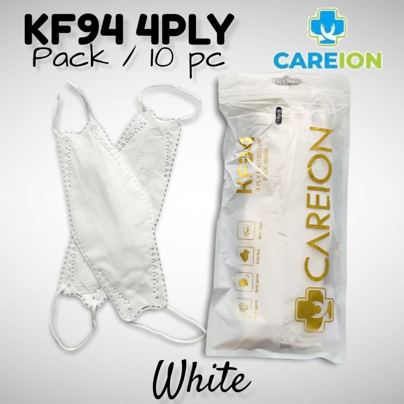 READY MASKER KF KF94 CAREION CARE ION PUTIH WHITE ISI 10 LBR PER PACK