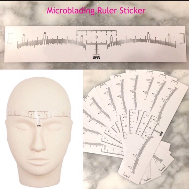 Stiker pengukur alis penggaris alis
