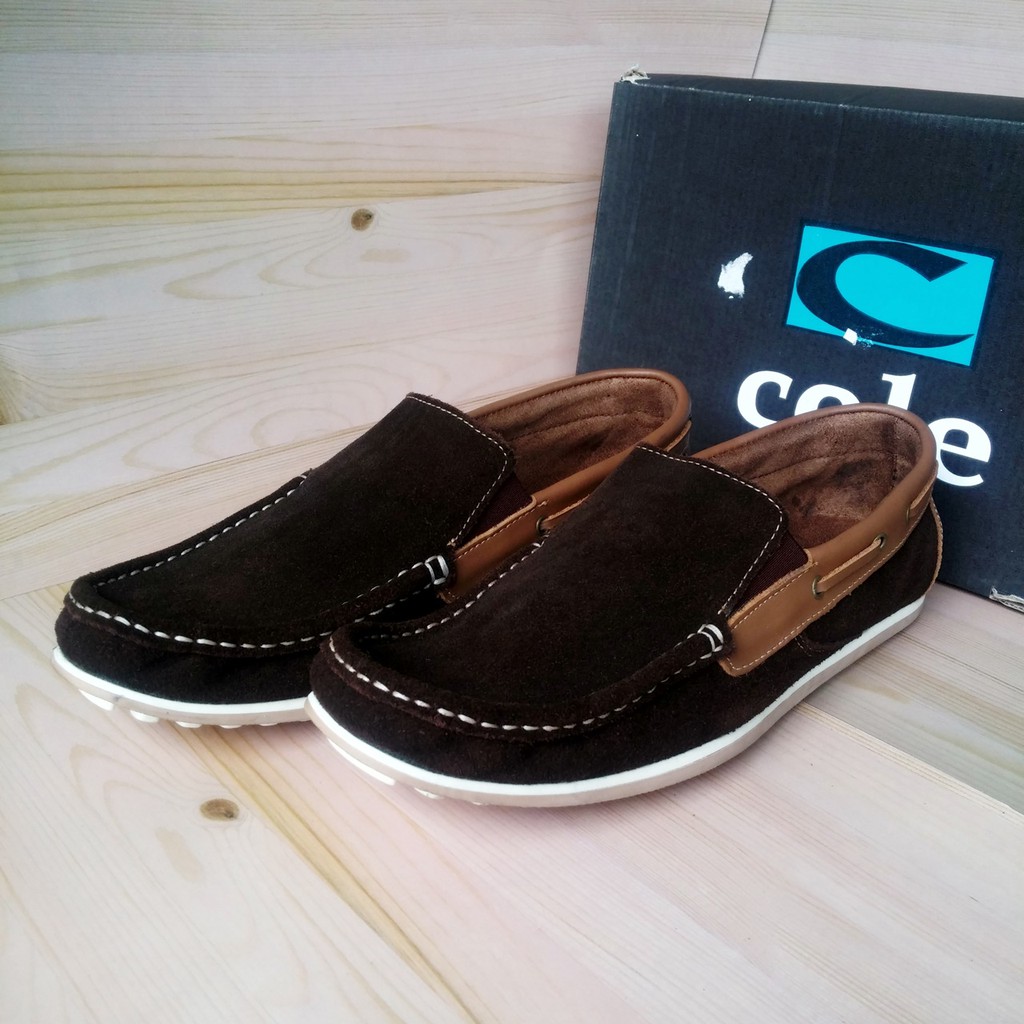 COLE 2833BR Sepatu Kulit Pria Slip On Premium Flat Loafers Casual Formal Original Matahari [LIMITED]