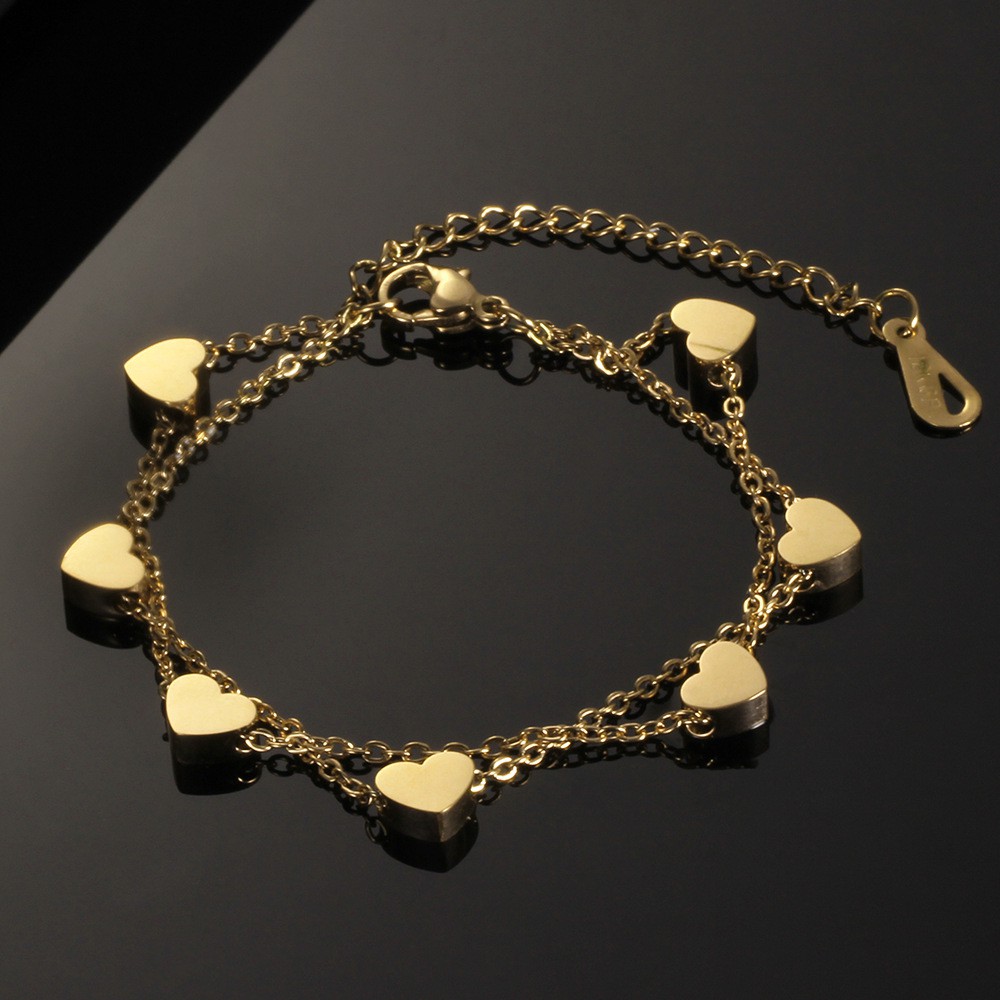 Gelang Titanium Wanita Anti Karat, Anti Alergi, Tahan Lama, Di Jamin REALPICT 100% dan High Quality, Gelang Rantai Gold