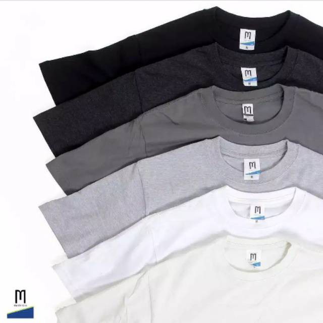 Kaos polos cotton combad 24s tanpa jahitan samping merk merchons