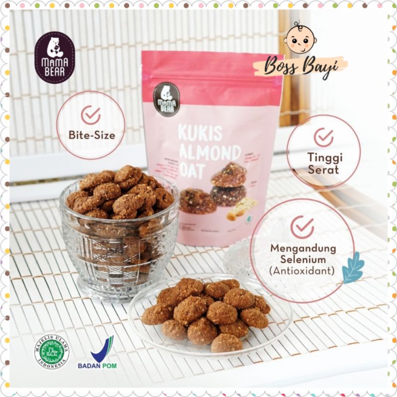 MAMA BEAR - Kukis Almon Oat / Cookies Almond | Kookie Bites (Snack Cemilan Biskuit Ibu Menyusui)