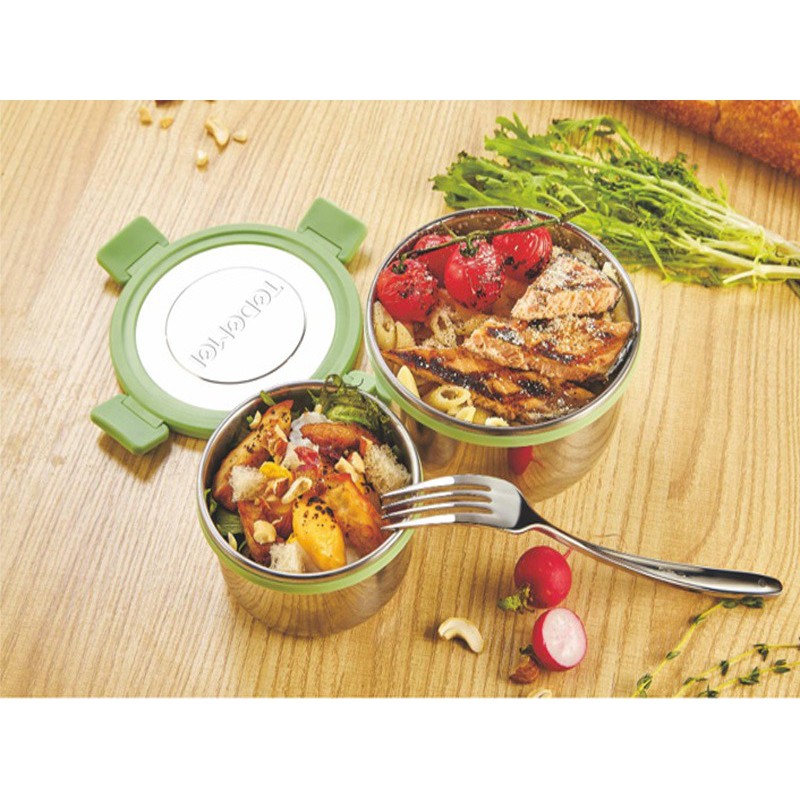 TEMPAT MAKAN STAINLESS LUNCHBOX TEDEMEI 6581 PINK GREEN BLUE