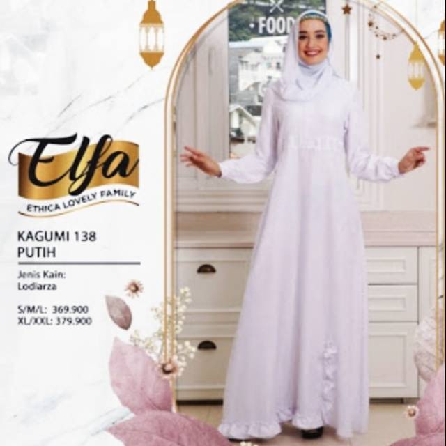 ETHICA | GAMIS DRESS MUSLIMAH KAGUMI 138 WHITE D20P