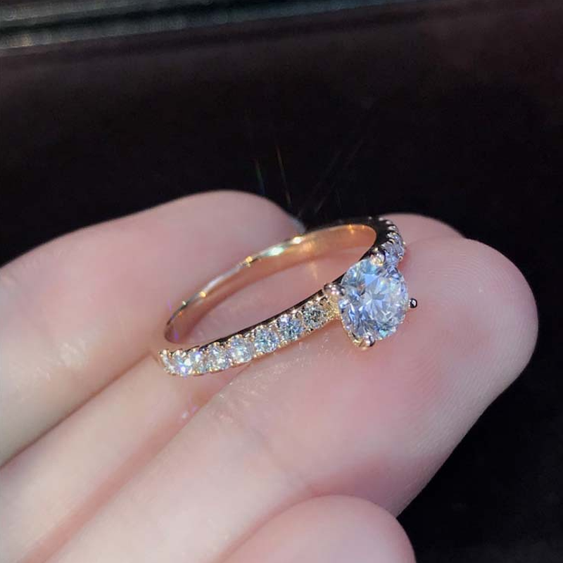 14K Emas Diisi Cincin Pertunangan Cincin Pernikahan Zirkonia Kubik C3