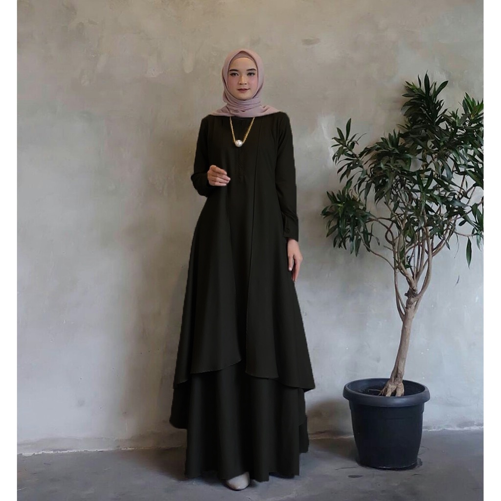 Baju Wanita Maxi Dress Alana Jumbo Fashion Muslim