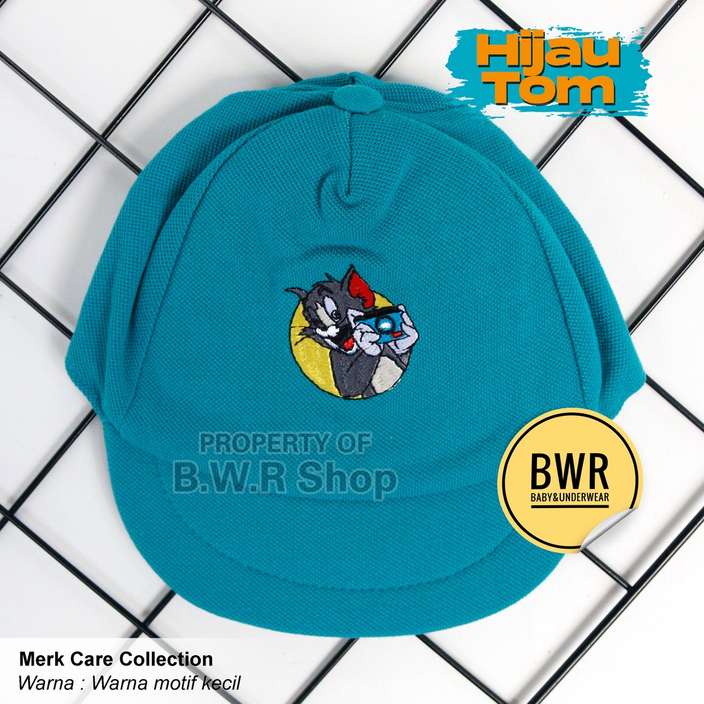 Topi Anak Bayi Laki Laki CARE Motif Bordir Kecil | 0-6 Bulan Topi Bayi Newborn Lucu - Bwr IX