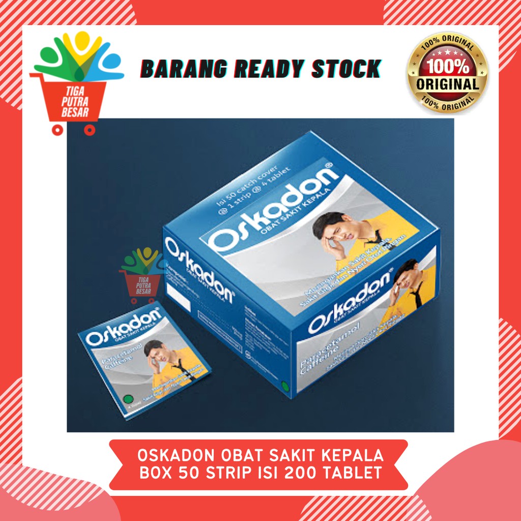 OSKADON OBAT SAKIT KEPALA PARACETAMOL BOX 50 STRIP ISI 200 TABLET