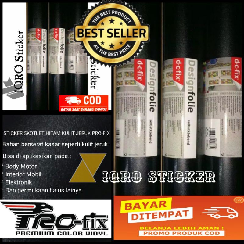 sticker skotlet kulit jeruk/ skotlet Profix hitam kulit jeruk / skotlet motor