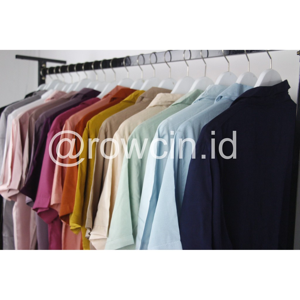 KEMEJA HAWAI POLOS UNISEX KATUN RAYON KEMEJA LENGAN PENDEK-8