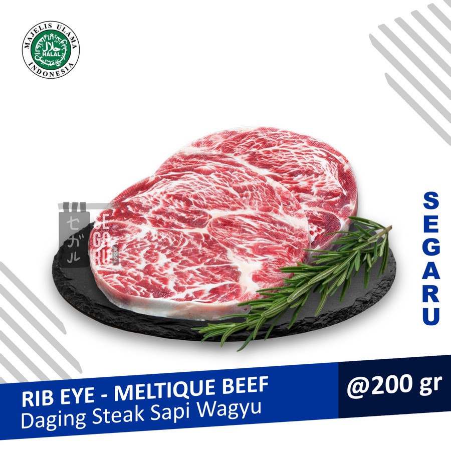 

Ribeye Steak Wagyu Meltique Premium | Cuberoll Beef Steak Meltik 200 gram