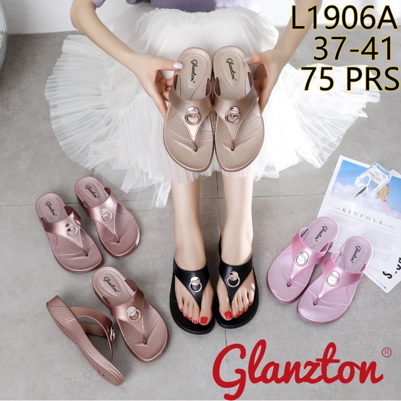 Sandal Japit Wanita Jelly Wedges Glanzton L1906 Model Cincin