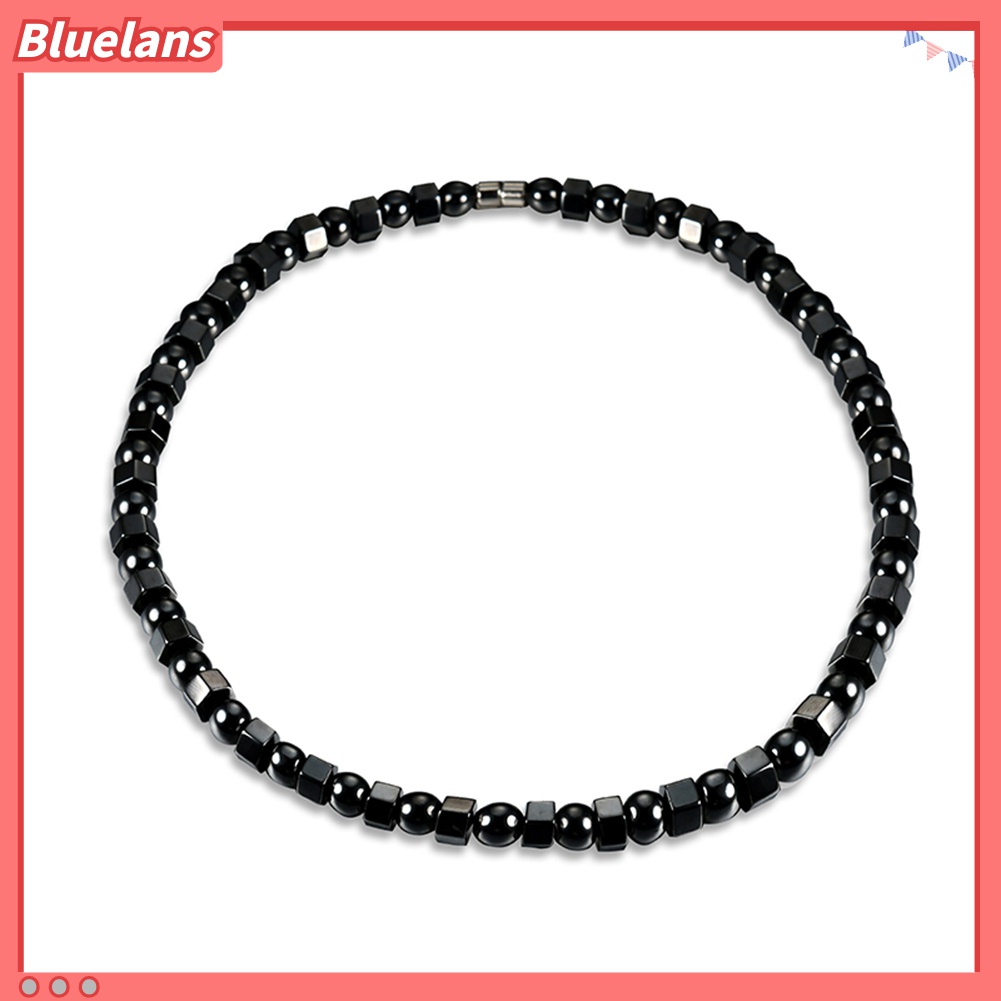 Kalung Manik-Manik Hematite Chakra Magnetik Warna Hitam Untuk Pria Dan Wanita