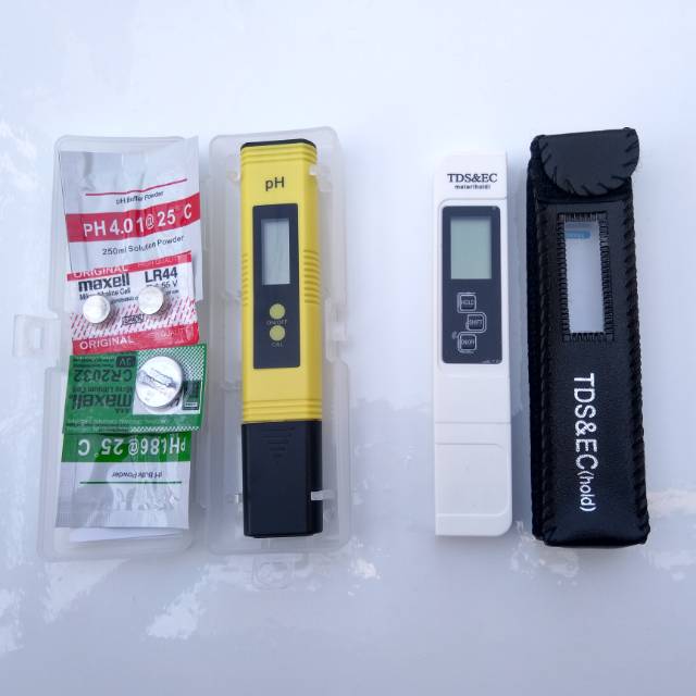 Paket alat ukur air ph meter auto calibrate 0.01 dan tds ec meter