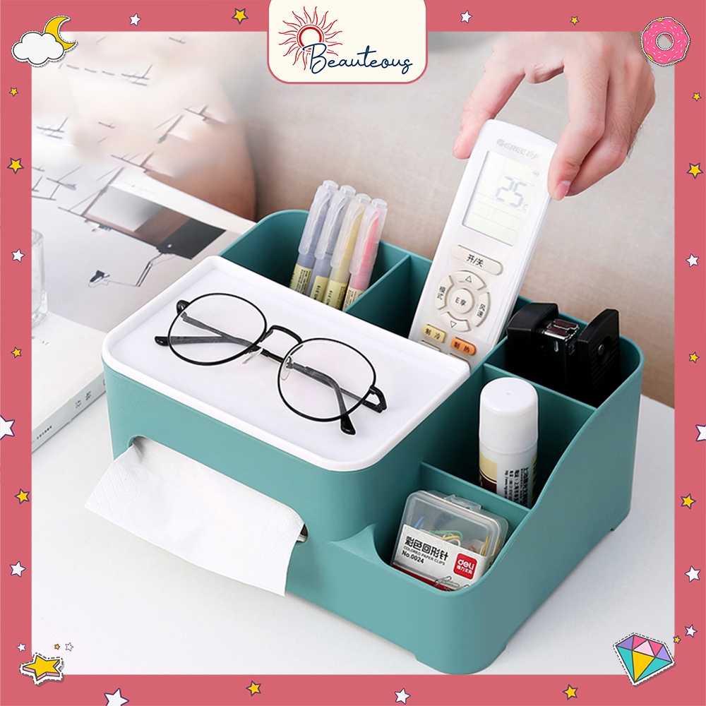 Kotak Tissue Tempat Kosmetik Tempat Penyimpanan Pensil Tisu Alat Tulis Storage Box Serbaguna