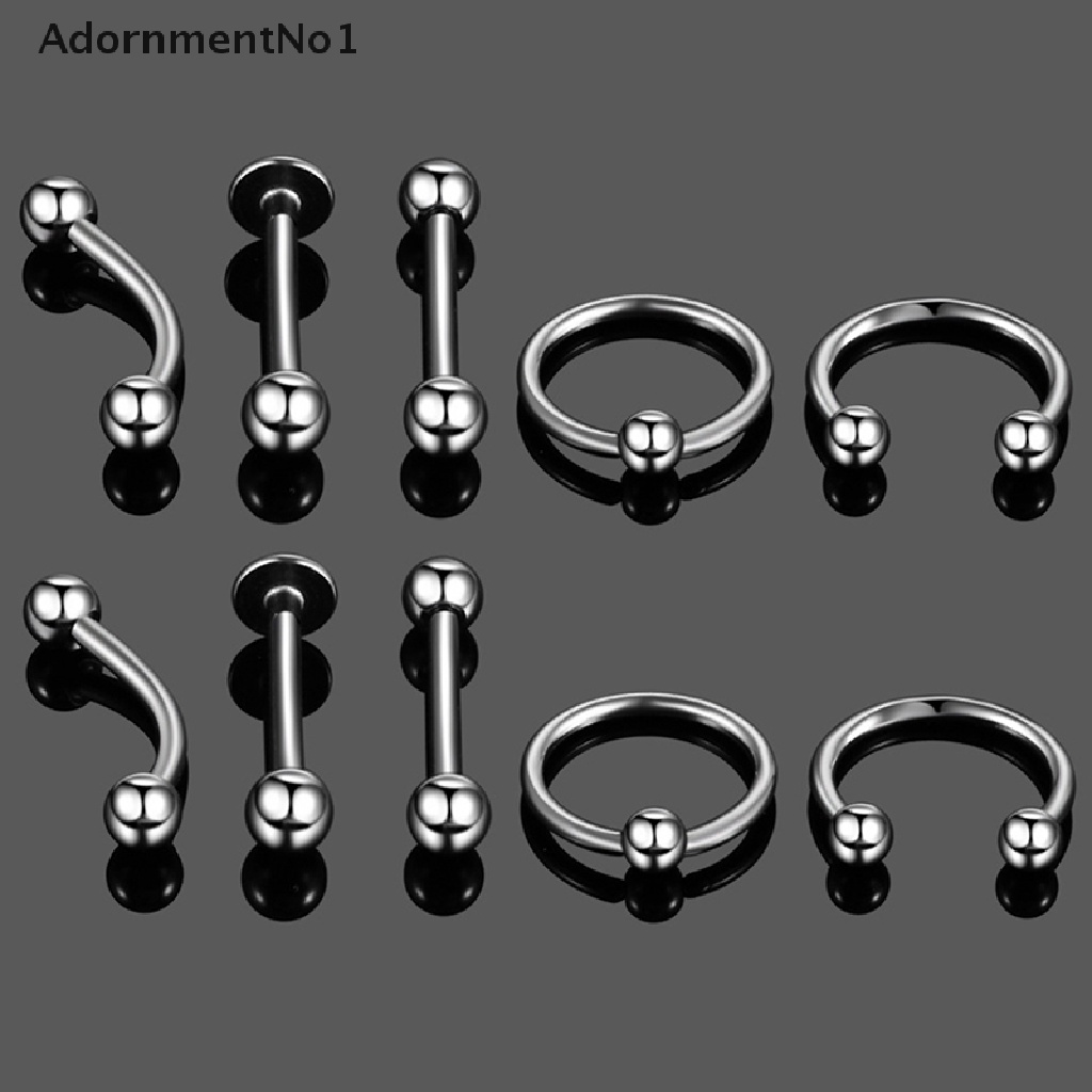 (AdornmentNo1) 10pcs / Lot Cincin Tindik Alis / Hidung / Lidah / Tubuh Desain Tapal Kuda Untuk Wanita