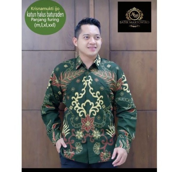 Krisna Mukti Hijau Batik Solo Katun Halus Batu Raden Lapis Furing