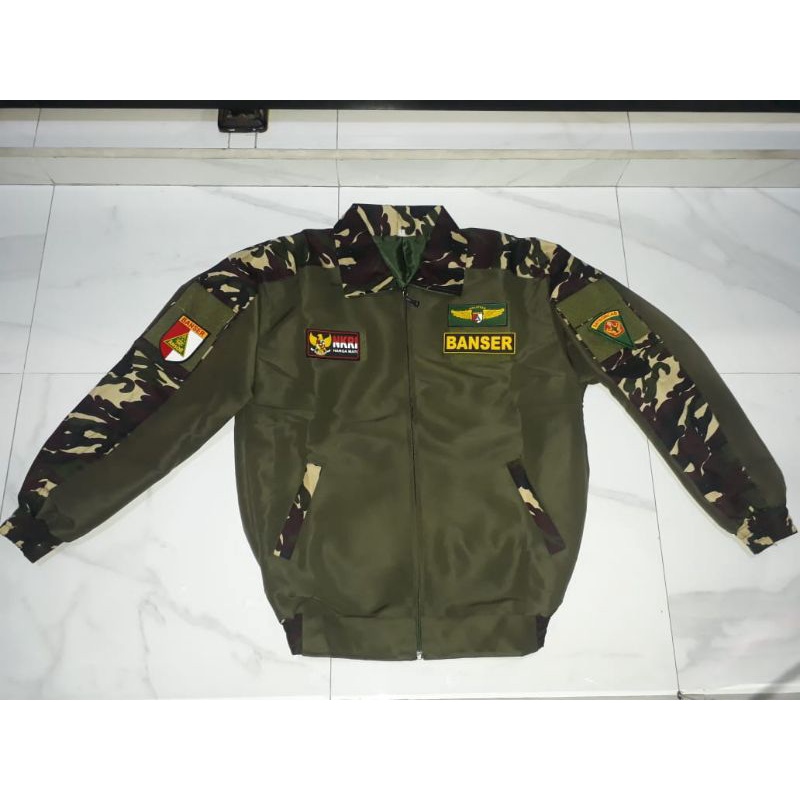 JAKET BOMBER KOMBINASI BANSER KATUN TWILL