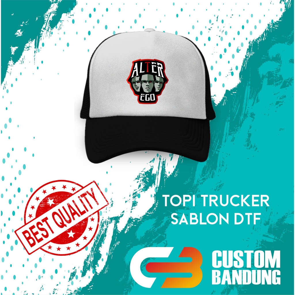 Topi Trucker ALTER EGO ESPORT Pria Wanita Topi Jaring Aura Jala Trucker Cap Bisa Tulis Nama Bisa COD Original High Premium Quality