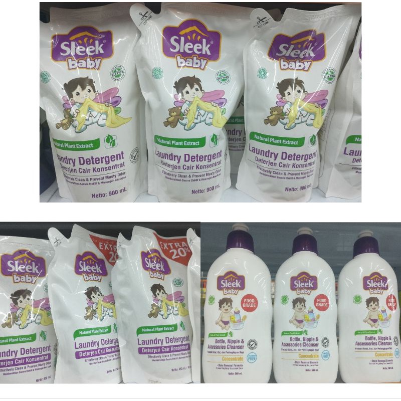 SLEEK LAUNDRY DETERJEN &  SLEEK SABUN PENCUCI BOTOL SUSU