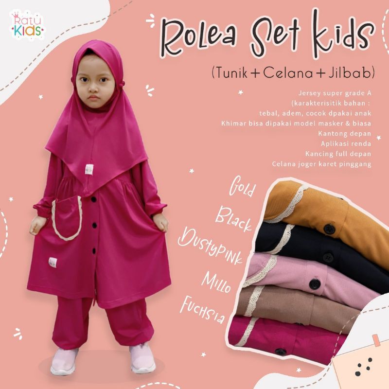 ROLEA SET KIDS /ORI RATU /GAMIS ANAK